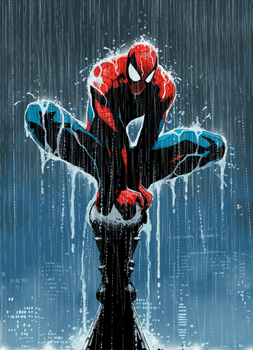 Spider-Man in Rain Drawing