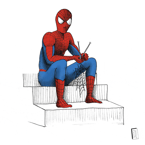 Spider Man Knitting Web GIF