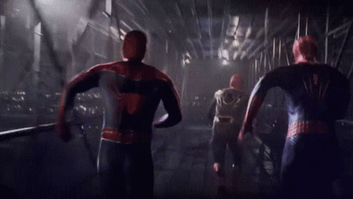 Spider Man No Way Home Jumping Together GIF