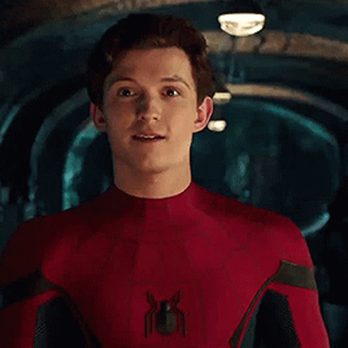 Spider Man Smiling Happy Surprise Tom Holland GIF