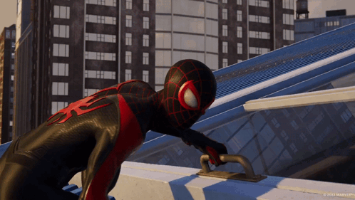 Spider Man Sneaking In Through Window GIF