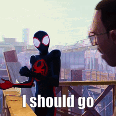 Spider-Man Standing Next To Man Saying I Should Go GIF