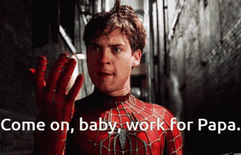 Spider-Man Suit Man Says Come On Baby