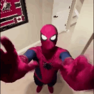 Spider-Man Taking Selfie With Hands Outstretched GIF