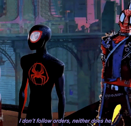 Spider Punk Doesn't Follow Orders GIF