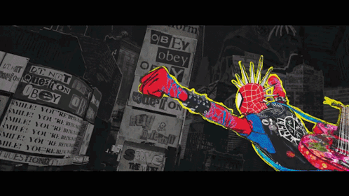 Spider Punk Playing Shows GIF