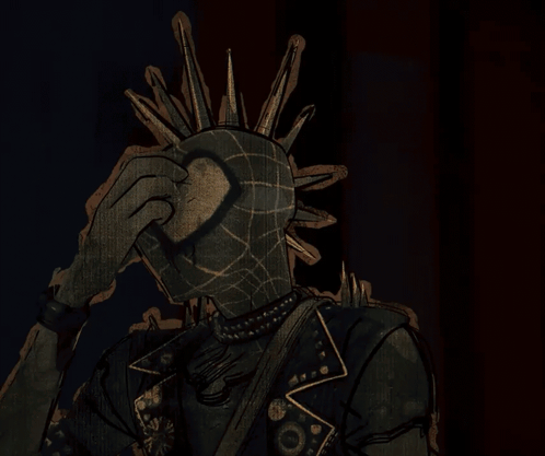 Spider Punk Removes Mask GIF