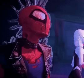 Spider Punk Shut It GIF