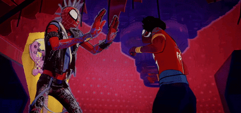 Spider Punk Spars With Pavitr GIF