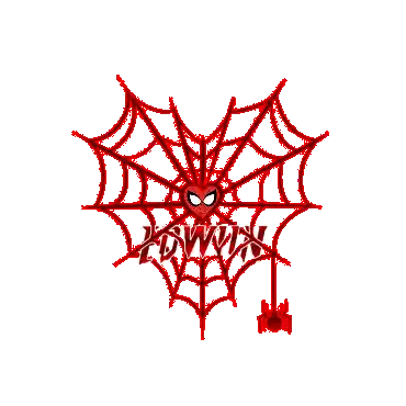 Spider Web With Spider and Spiderman