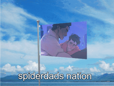 Spiderdads Nation Flag With Two Men