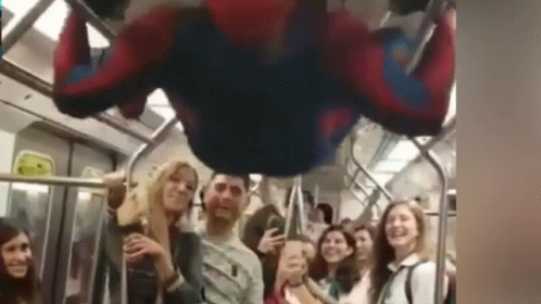 Hilarious Spiderman Upside Down Dance GIF