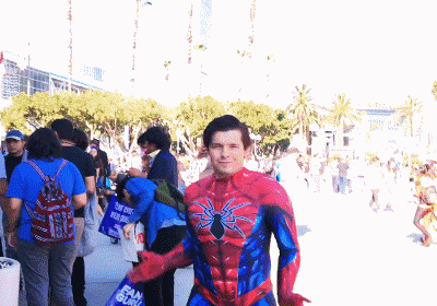 Spiderman Dancing At Comic-con GIF