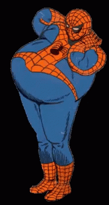 Spiderman Dancing Belly Dance GIF