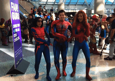 Spiderman Dancing Cosplay At The Mapl GIF