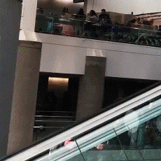 Spiderman Dancing Cosplayer At Escalator GIF