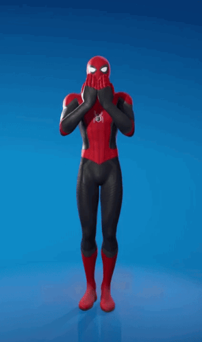 Spiderman Dancing On Blue Background GIF
