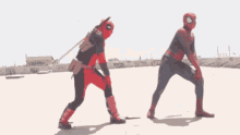 Spiderman Dancing With Deadpool GIF