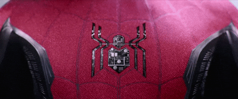 Spiderman Got His Iron Spider Logo GIF