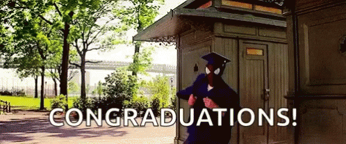 Spiderman In Graduation Cap And Gown GIF