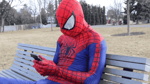 Spiderman Phone Chat GIF