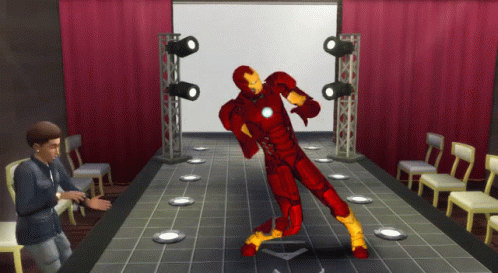 Spiderman Suit Standing Next to Iron Man Suit