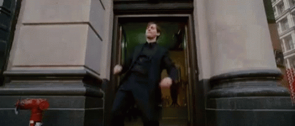 Spiderman Tobey Maguire Energetic Dance GIF