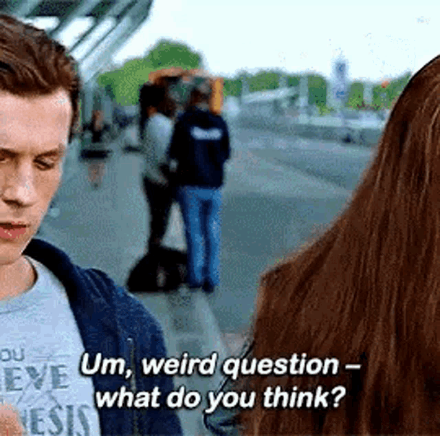 Spiderman Tom Holland Weird Question GIF