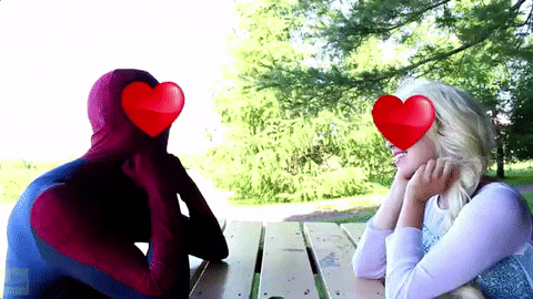 Spiderman True Love Hearts GIF