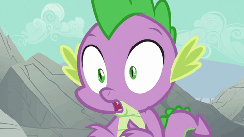 Spike From My Little Pony Looks Surprised And Shocked GIF