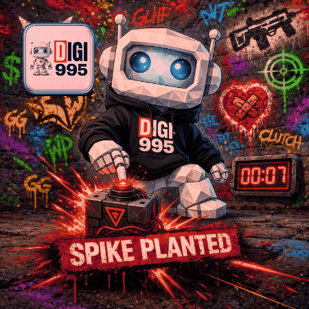 Spike Planted Album Cover With A Robot Wearing A Digi 995 Sweatshirt GIF