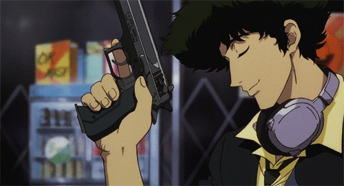 Spike Spiegel Showing Off His Gun GIF
