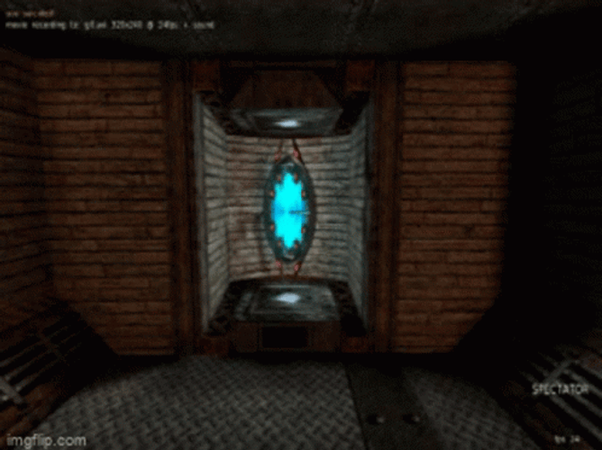 Spinning 2D Tesseract Blue Light GIF