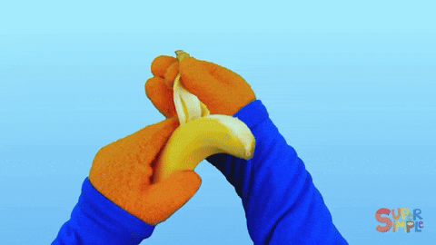 Spinning And Peeling Banana With My Hand GIF