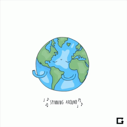 Spinning Around Globe GIF
