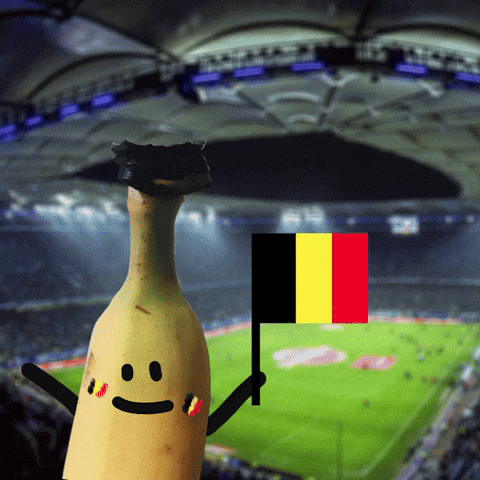Spinning Banana Raising Flag Of Belgium GIF