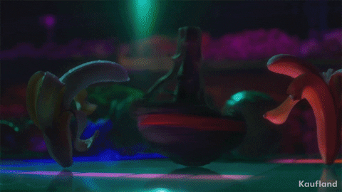 Spinning Banana Spin Broccoli Dance Floor GIF
