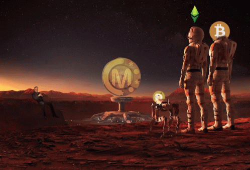 Spinning Bitcoin On Mars GIF