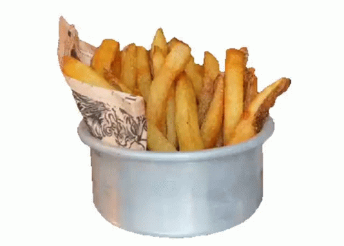 Spinning Bowl French Fries Chips GIF