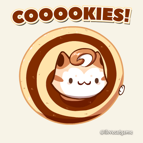 Spinning Choco Chip Cookies Cartoon Cat GIF