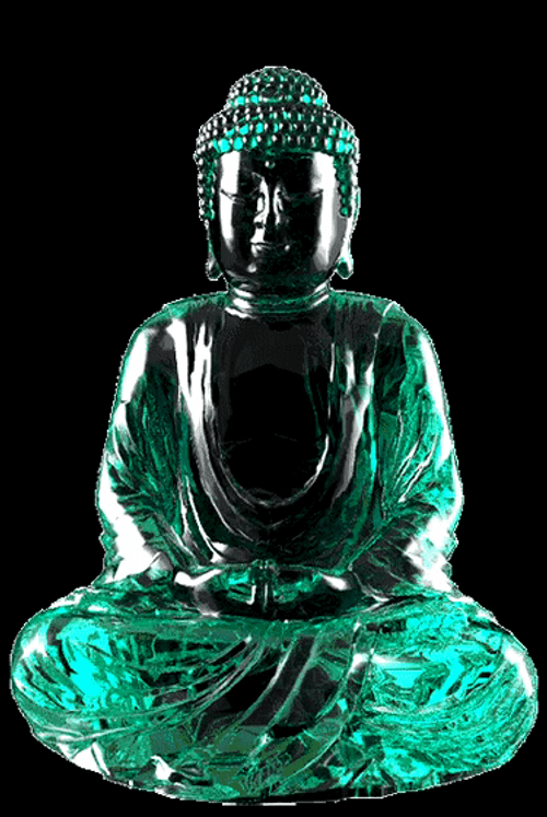 Spinning Emerald Colored Buddha GIF