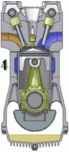Spinning Four Stroke Engine Animation GIF