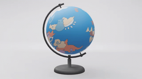 Spinning Globe Colored Globe Land GIF