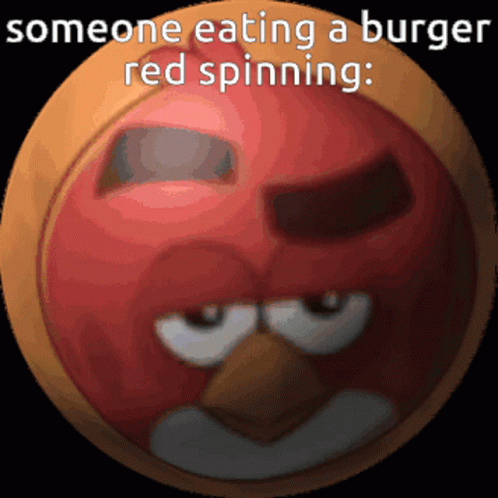 Spinning Globe Red Angry Bird GIF