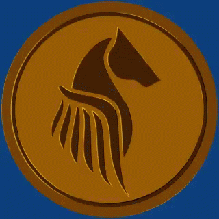 Spinning Golden Casino Chip Eagle Logo GIF