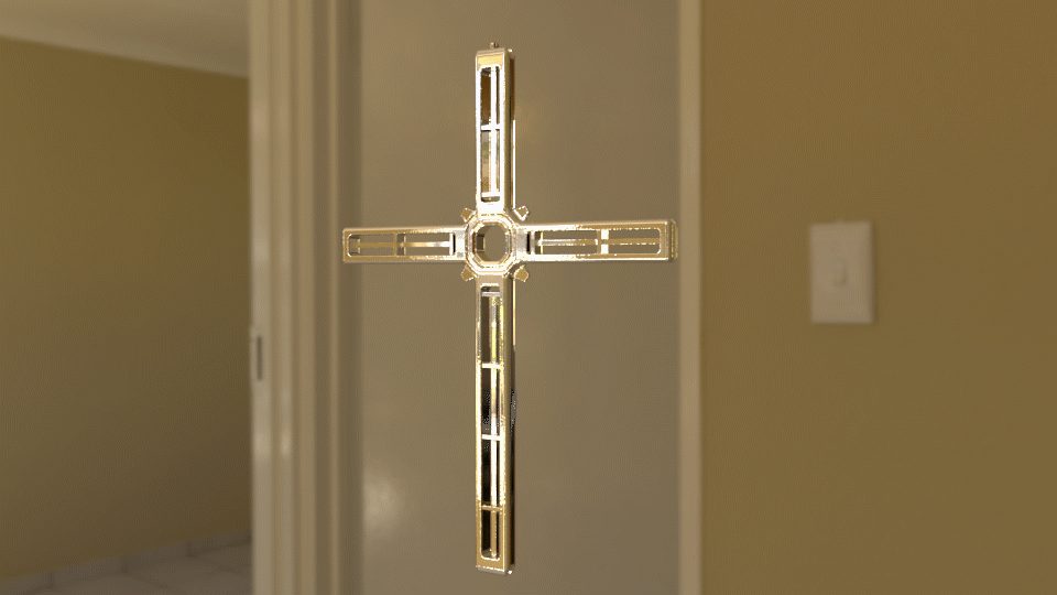 Spinning Golden Cross GIF