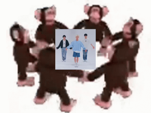 Spinning Happy Monkey Circle K-pop GIF