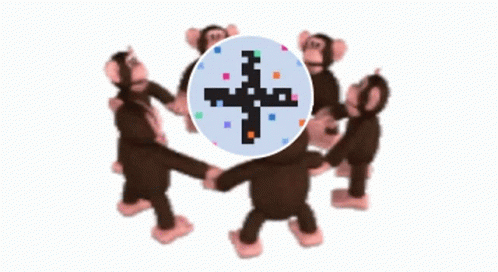 Spinning Happy Monkeys Circle GIF