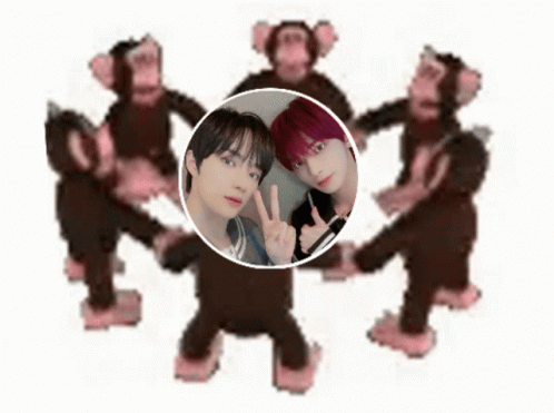 Spinning Happy Monkeys Taegyu Taehyun Center GIF