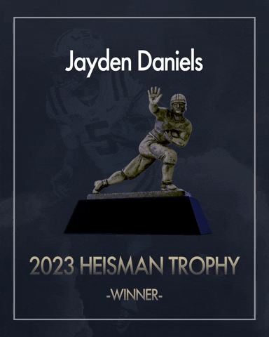 Spinning Heisman Trophy Jayden Daniels GIF